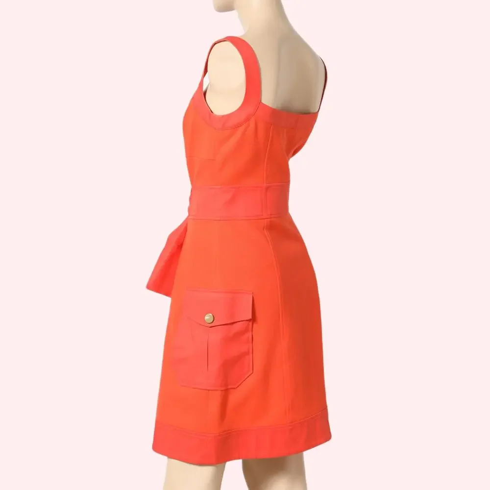 DIANE VON FURSTENBERG Orange V-Neck Button-Up Mini Dress - Picture 8 of 11
